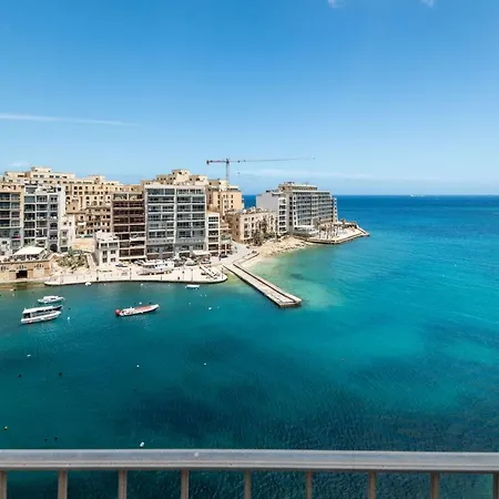 Getawaysmalta Spinola Bay 1 Bedroom Seafront Penthouse St Julian Near Paceville San Giuliano