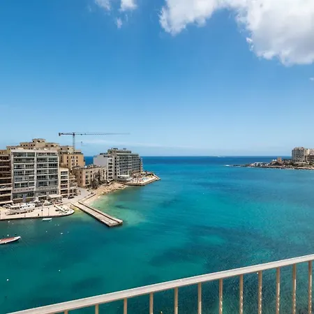 Getawaysmalta Spinola Bay 1 Bedroom Seafront Penthouse St Julian Near Paceville Appartamento San Giuliano